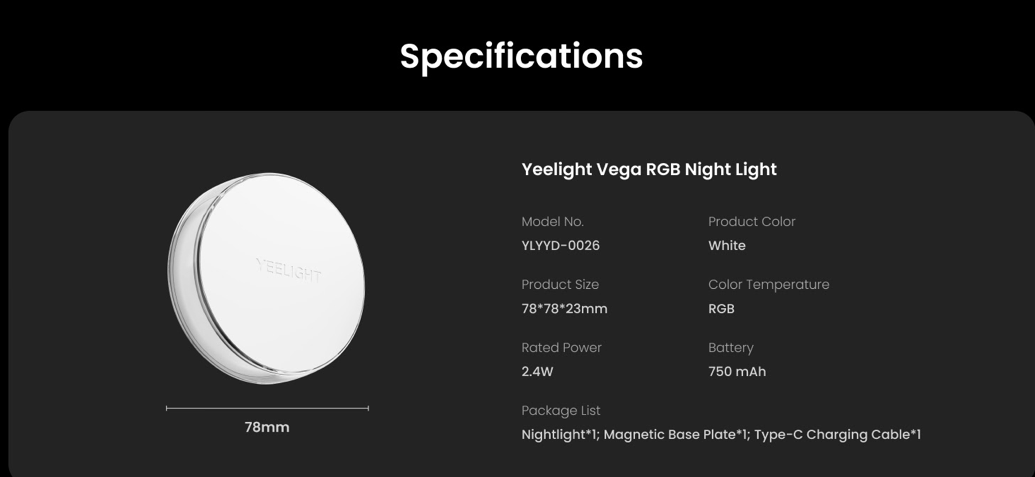 Yeelight Motion Sensor RGB Night Light