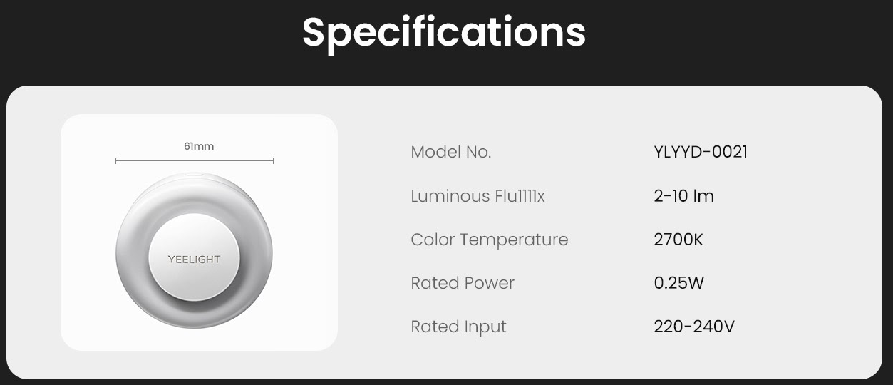 Yeelight Plug-in Sensor Night Light