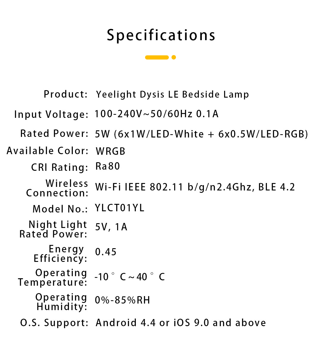 Yeelight Dysis D2 LED Bedside Lamp