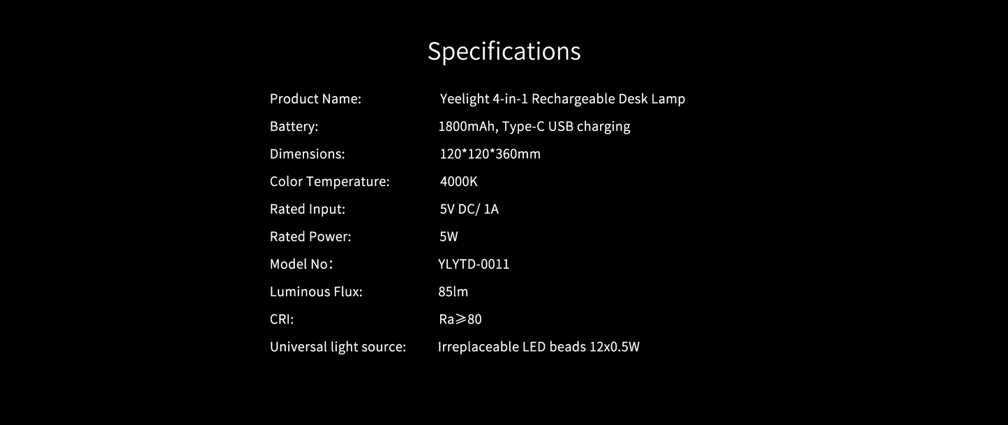 Yeelight 4-in-1 Rechargeable Desk Lamp
