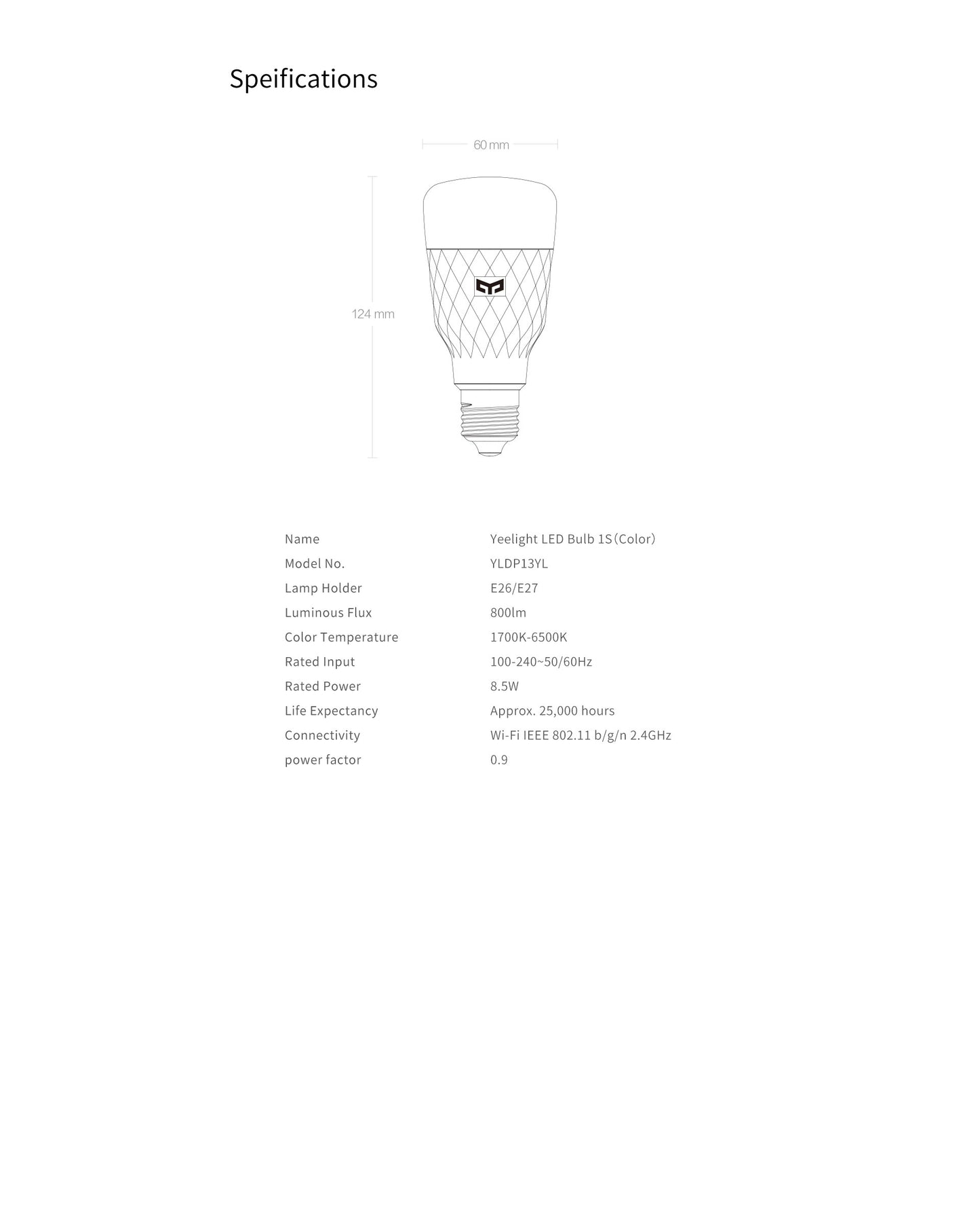 Yeelight Smart LED Bulb 1S (Colour)
