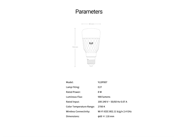 Yeelight Smart LED Bulb W3 (Dimmable White)